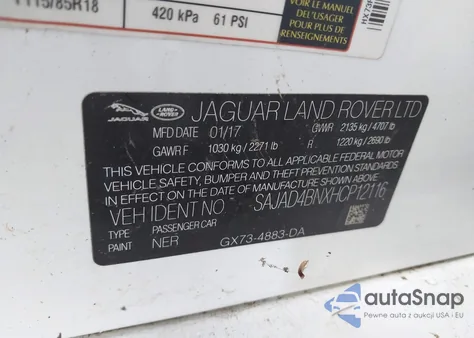 2017 Jaguar Xe 20D Premium from USA, damaged, VIN SAJAD4BNXHCP12116